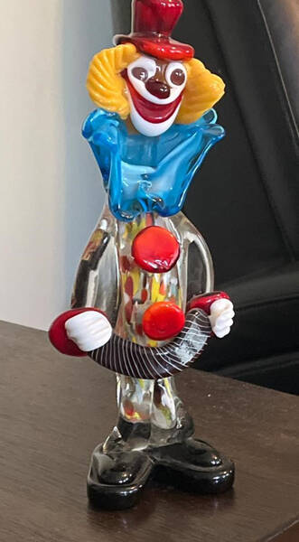 Murano Figurines Clown With Accordion - Nb639, No Box