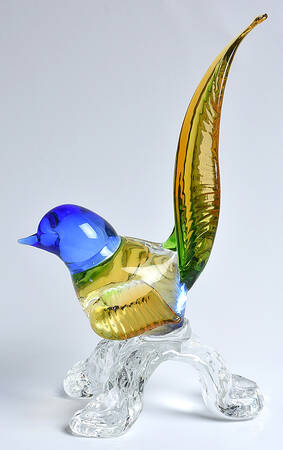 Murano Figurines Magpie Bird On Branch - Nb 637, No Box