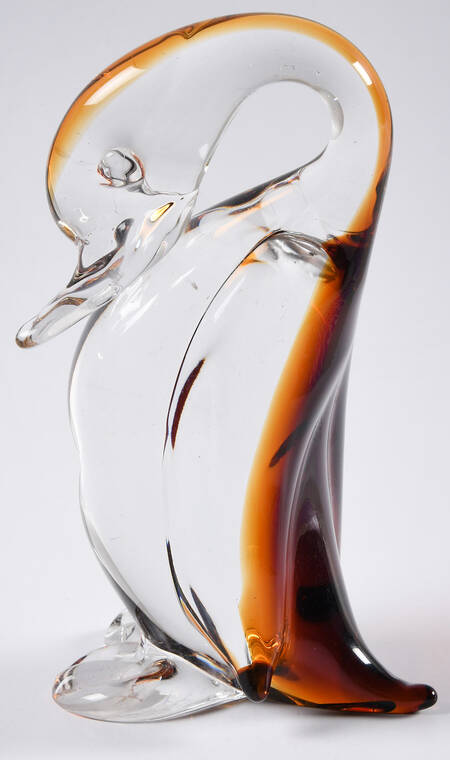 Murano Figurines Duck-Clear And Amber - Nb706, No Box