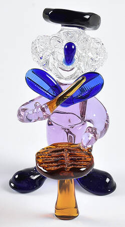 Murano Figurines Small Clown Drummer Musician - Nb715, No Box