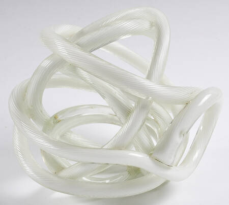 Murano Figurines Infinity Knot Ball-White  - Nb729, No Box