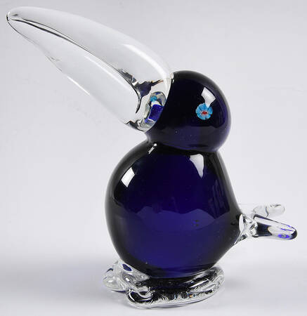 Murano Figurines Toucan Blue - Nb744, No Box