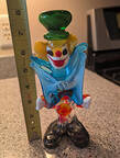 Murano Figurines Clown With Blue Bow Tie - Nb749, No Box