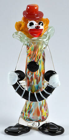 Murano Figurines Clown With Accordion - Nb762, No Box