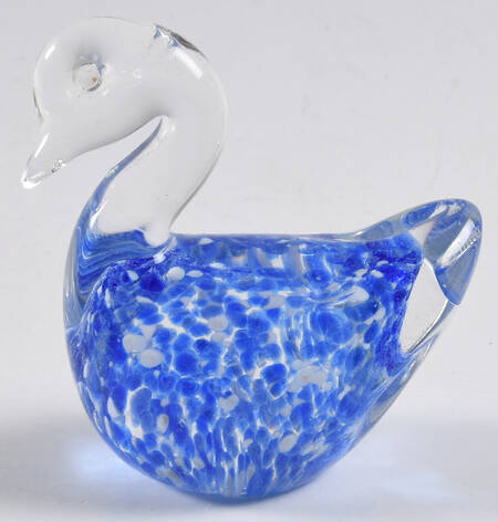 Murano Figurines Swan-Blue - Nb776, No Box