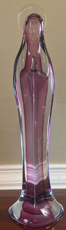 Murano Figurines Virgin Mary-Lavender & Clear - Nb787, No Box