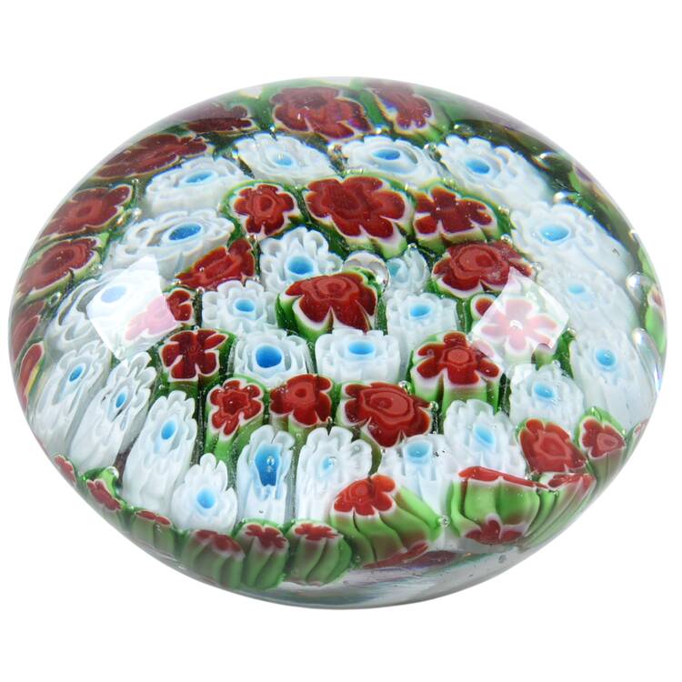 Murano Figurines Paperweight-Millefori,4 Ring - Nb790, No Box