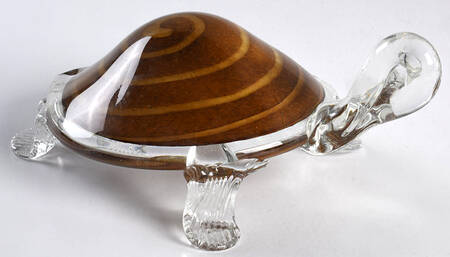 Murano Figurines Turtle - Brown - Nb792, No Box