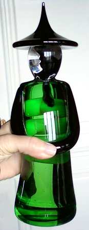 Murano Figurines Chinese Standing-Green - No Box