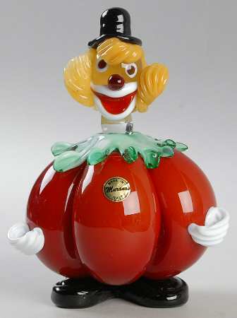 Murano Figurines Clown-Tomato - No Box