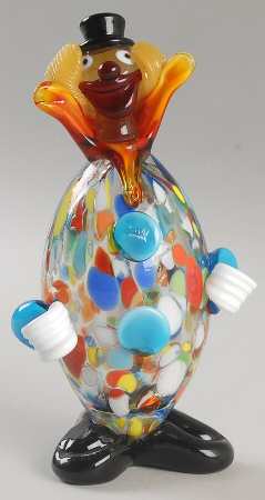 Murano Figurines Clown-Confetti-Oval Shape - No Box