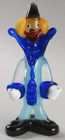 Murano Figurines Clown-Blue - No Box
