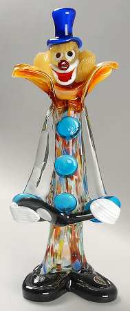 Murano Figurines Clown With Guitar - No Box