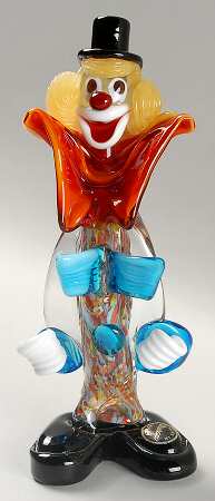 Murano Figurines Clown With Big Red Bow - No Box