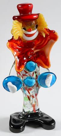 Murano Figurines Clown-Big Red Bowtie - No Box