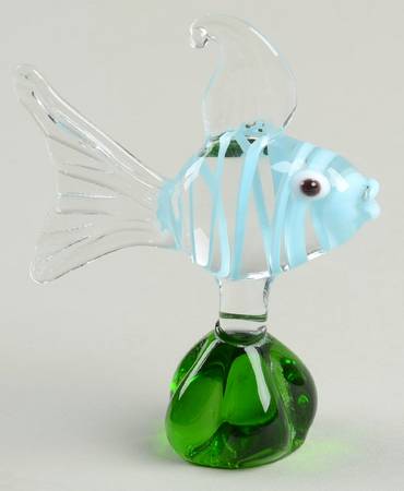Murano Figurines Blue Fish - No Box 60