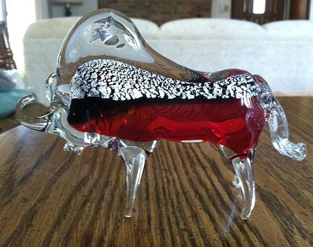 Murano Figurines Bull-Red - No Box
