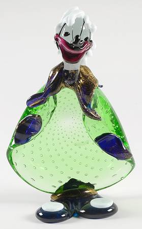 Murano Figurines Green Clown - No Box