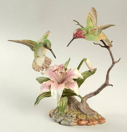 Hummingbirds Anna's W/ Lily - Boxed