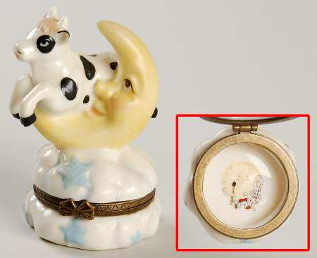 Madame Alexander Limoges Boxes Cow Jumps Over Half Moon - With Box