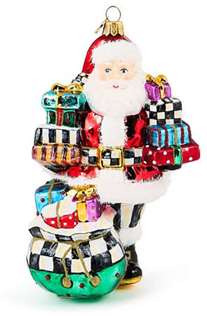 Courtly Christmas Ornaments Santa With Gifts - Boxed