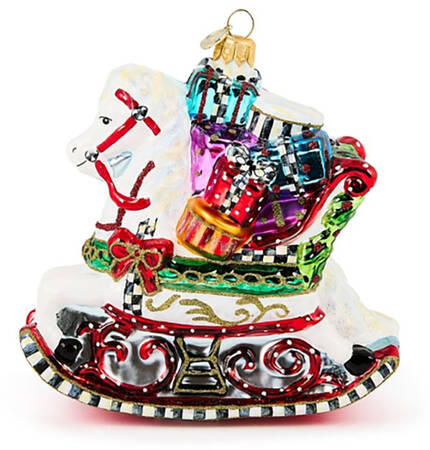 Courtly Christmas Ornaments Rocking Horse With Gifts - Boxed