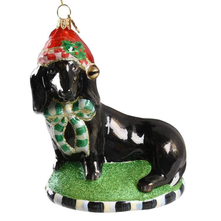 Courtly Christmas Ornaments Holiday Dachshund - Boxed