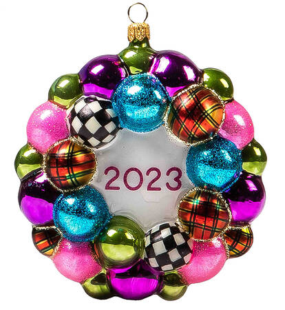 Annual Wreath Ornament 2023 Granny Kitsch Wreath - Boxed