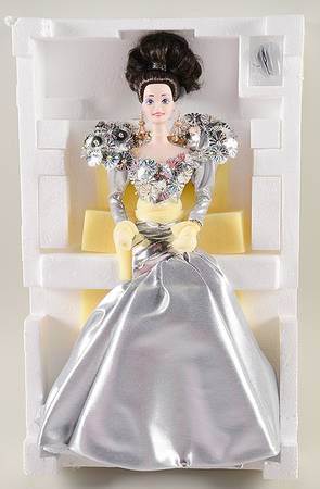 Gold &amp; Silver Porcelain Barbie by Mattel