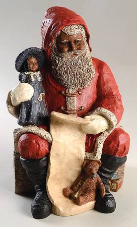 All God's Children Santas Santa Claus-Black - Boxed