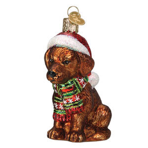 Animals Holiday Chocolate Labrador Puppy - Nb640, No Box by Old World Christmas (Newer)