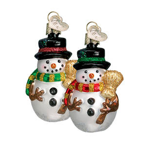Snowmen Miniature Mr Snowy-Green Scarf - No Box 51a