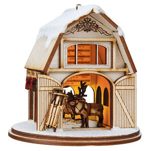 Ginger Cottages Santa's Reindeer Barn - Boxed