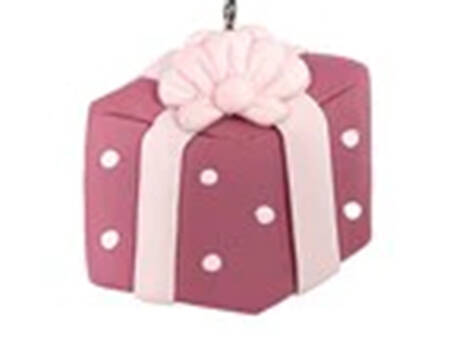 Rudolph Advent Calender Present-Pink/White Poka Dots - No Box