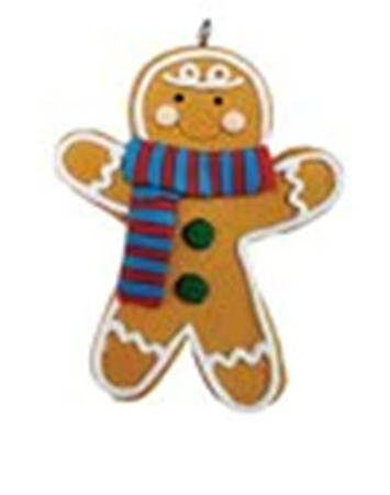 Rudolph Advent Calender Gingerbread Man-Red & Blue Scarf - No Box