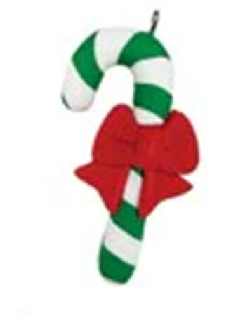 Rudolph Advent Calender Candycane-Green&White,Red Bow - No Box
