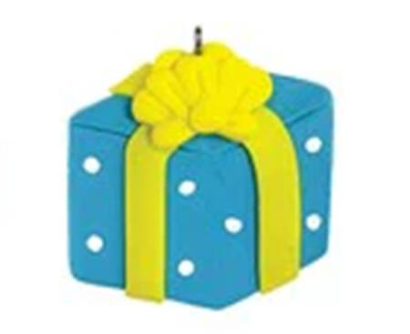Rudolph Advent Calender Present-Blue/White Poka Dots - No Box