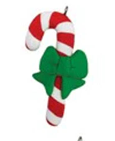 Rudolph Advent Calender Candycane-Red&White,Green Bow - No Box