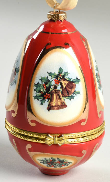 Musical Egg Ornaments Red Egg-Joy To The World - Boxed