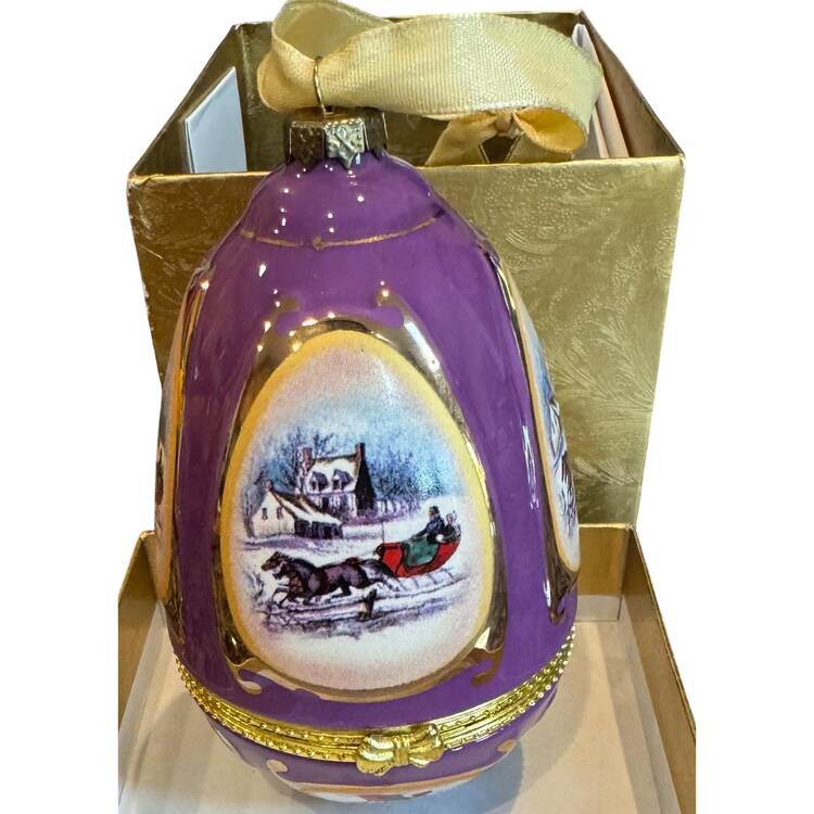 Musical Egg Ornaments Purple Egg-It Came Upon A Midnight Clear - Boxed