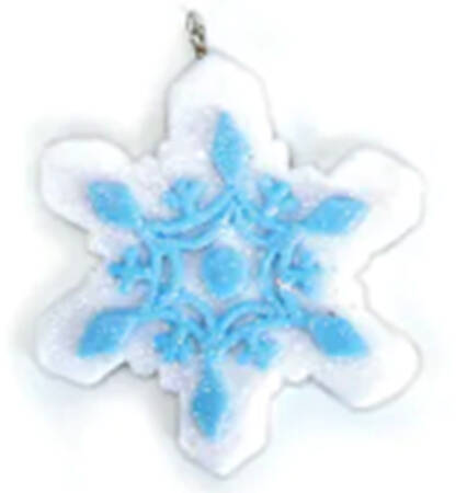 Advent Calendar Snowflake-White W/Blue Trim - No Box