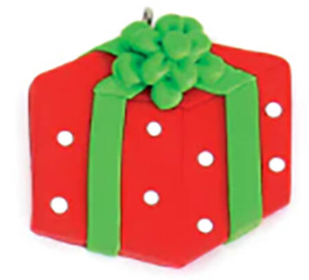 Advent Calendar Present-Red W/White Poka Dots - No Box
