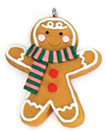 Advent Calendar Gingerbread Man Pink/Green Scarf - No Box