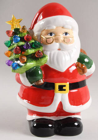 Nostalgic Giftware 9 In. Santa With Tree-White - Boxed