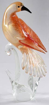 MURano Italia Collection Bird-Orange With Gold Flecks - No Box