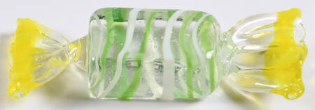 Candy Pieces Rectangle W/Sage&White Stripes - No Box