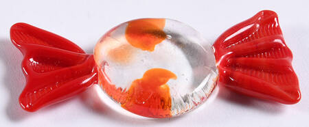 Candy Pieces Spots Red/Clear/Red Wrapper - No Box