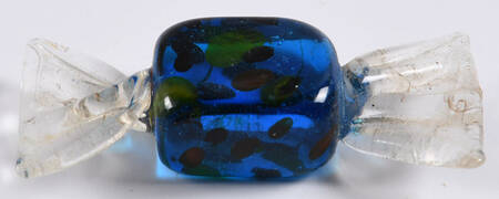 Candy Pieces Blue Square W/Colorful Dots - No Box
