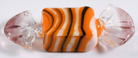 Candy Pieces Orange Square W/White Stripes - No Box