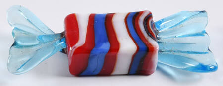 Candy Pieces Red Square W/ White Stripes - No Box